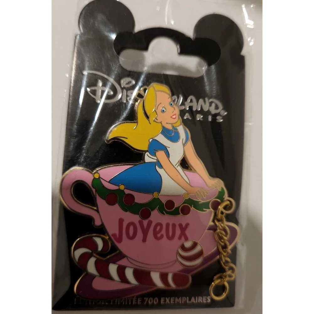 Disney Pin ALICE IN Wonderland Teacup Christmas DLP Disneyland Paris LE 00087